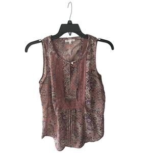 DR2 Daniel Rainn Pink Purple Paisley Lace Pleated